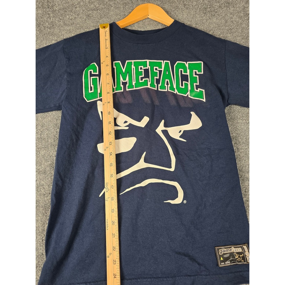 Y2K GameFace T Shirt Adult Small Navy Blue Graphic Print Short Sleeve Put It On - Picture 4 of 8